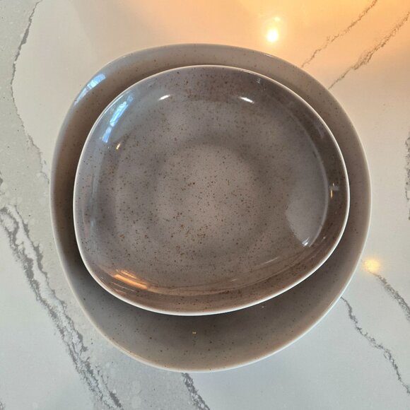 Schonwald Germany Speckled Gray Organic Shape Ceramic Dinnerware Artisanal Finis - Picture 8 of 10